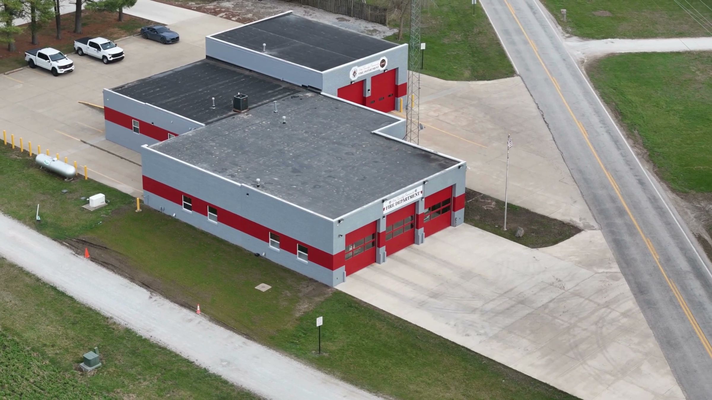 Aerial view of the Wea Township Fire Department station